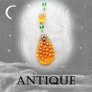 Antique Amber Glass Lamp or Chandelier Drop Pendant